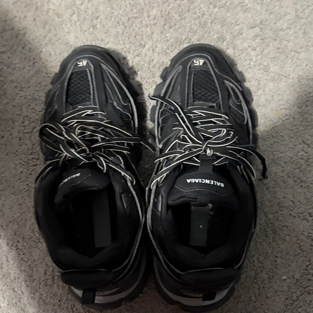 Balenciaga Men's Black and White Athletic Shoes